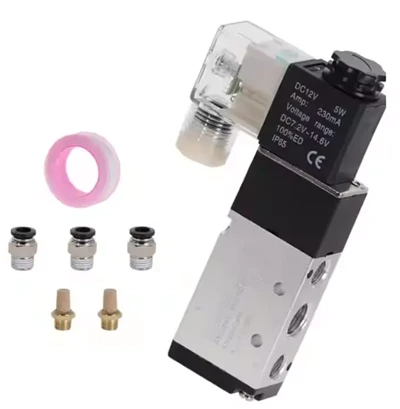 Pnevmatik solenoid valf 5 Yo'l 2- pozitsiyasini boshqarish Hi bilan 12v 24V
